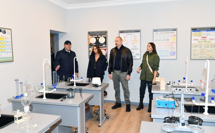 President Ilham Aliyev viewed conditions created at Sugovushan settlement secondary school